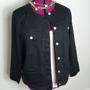 Charter Club Black jean collar less jacket size 2x